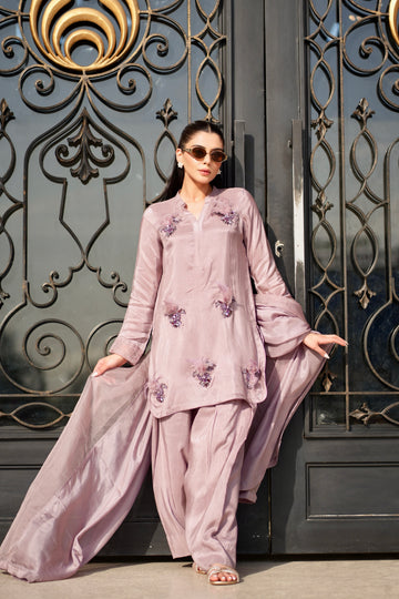 Lilac Feather Farshi Shalwar Set