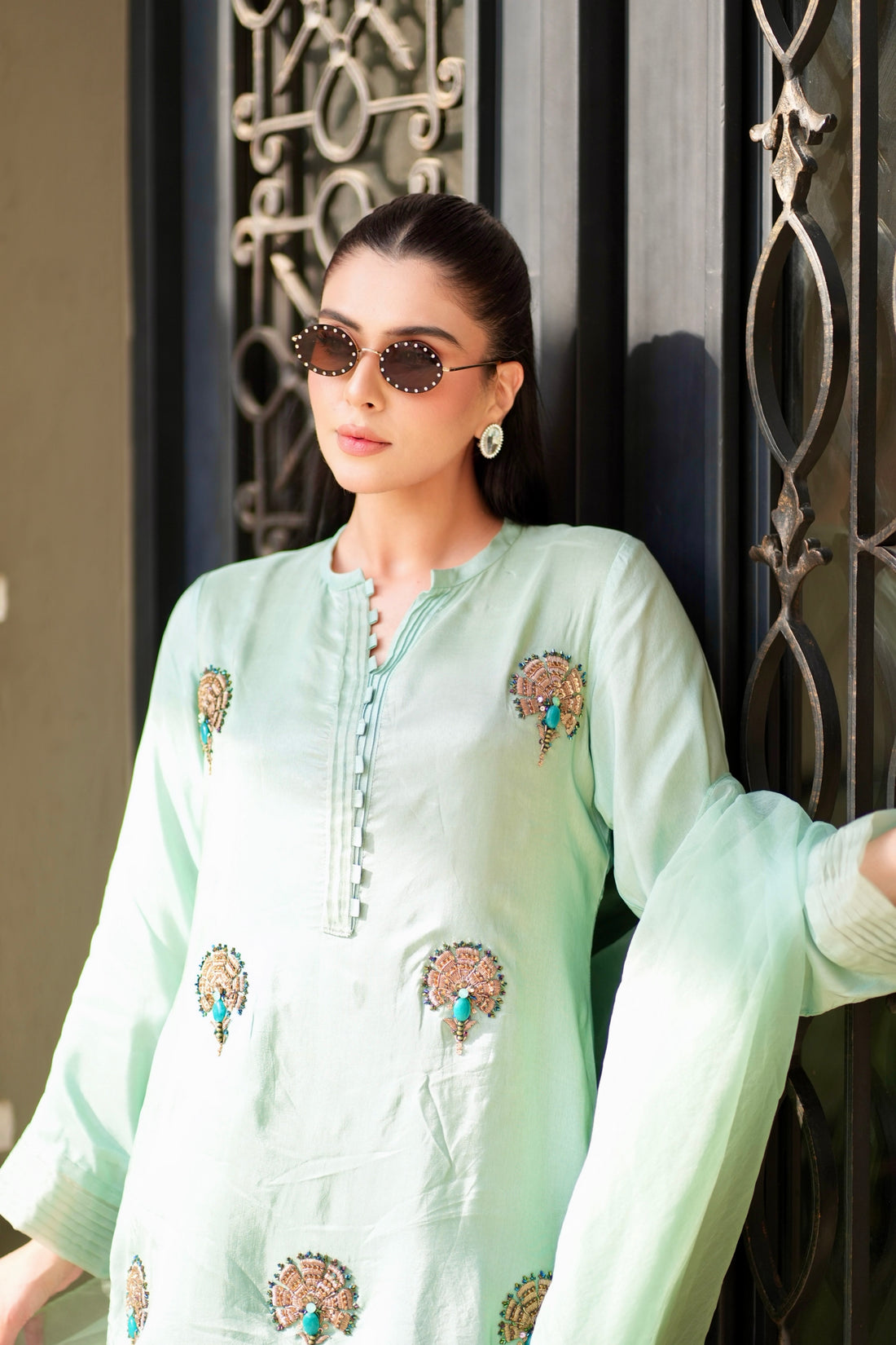 Mint Emerald Farshi Shalwar Set